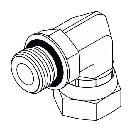 TOMPKINS Hydraulic Fitting-Steel12MOR-12FPX 90 6901-12-12